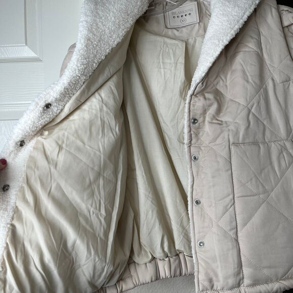 NWOT Blank NYC Women’s Quilted Jacket Sherpa, XS, Beige #444 - Picture 11 of 12